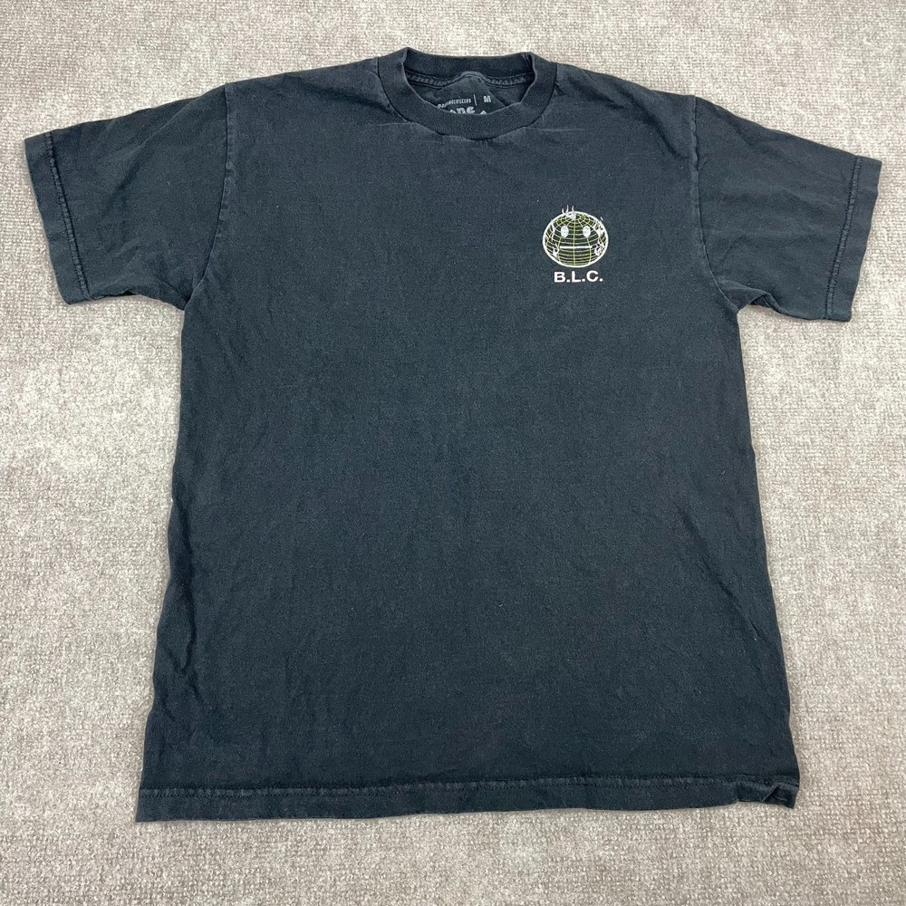 Boring Life Club B.L.C. T-Shirt Mens Medium Black Cotton Watch World Burn Party